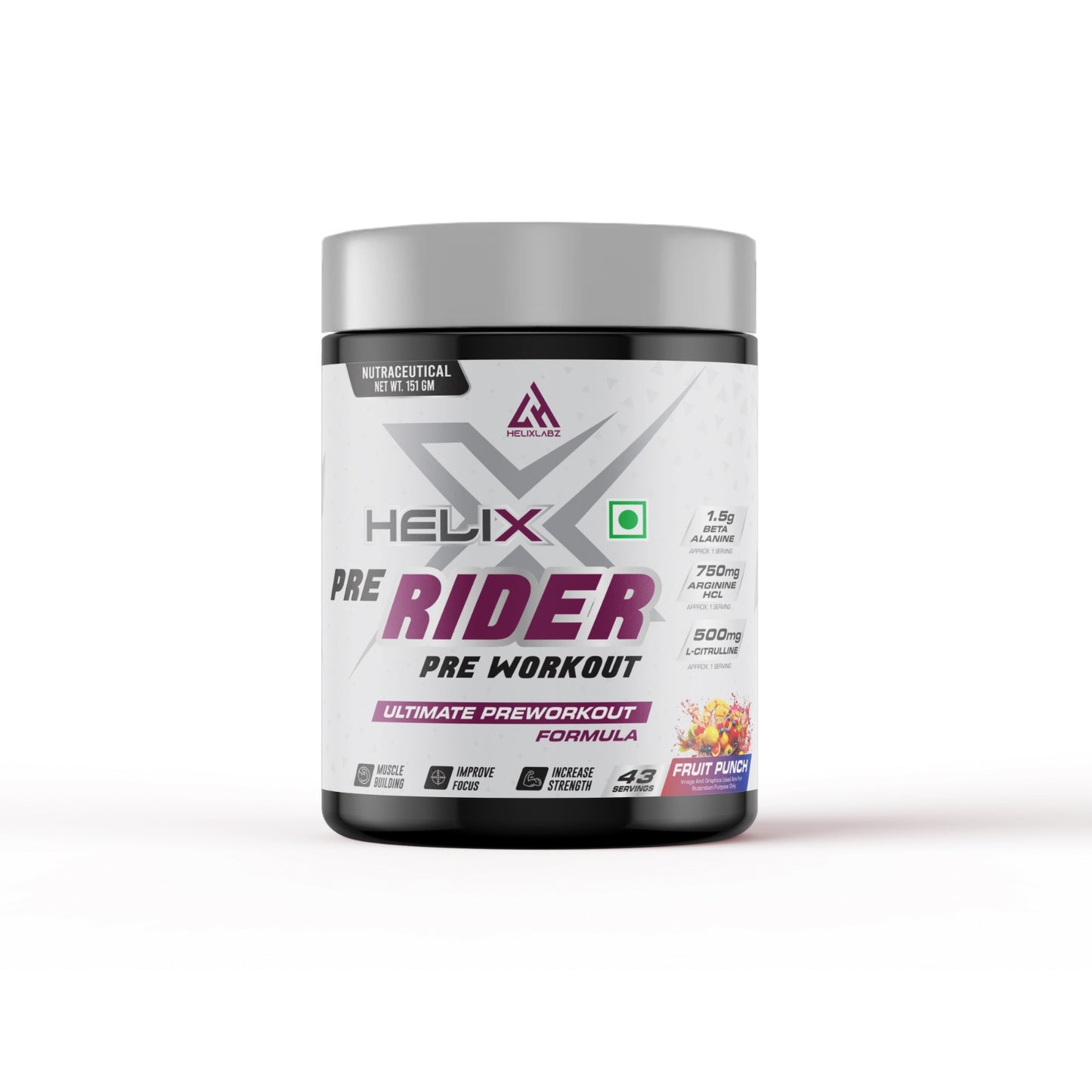 Helix Labz Rider Pre-Workout (43 Servings) | Energy, Endurance & Focus