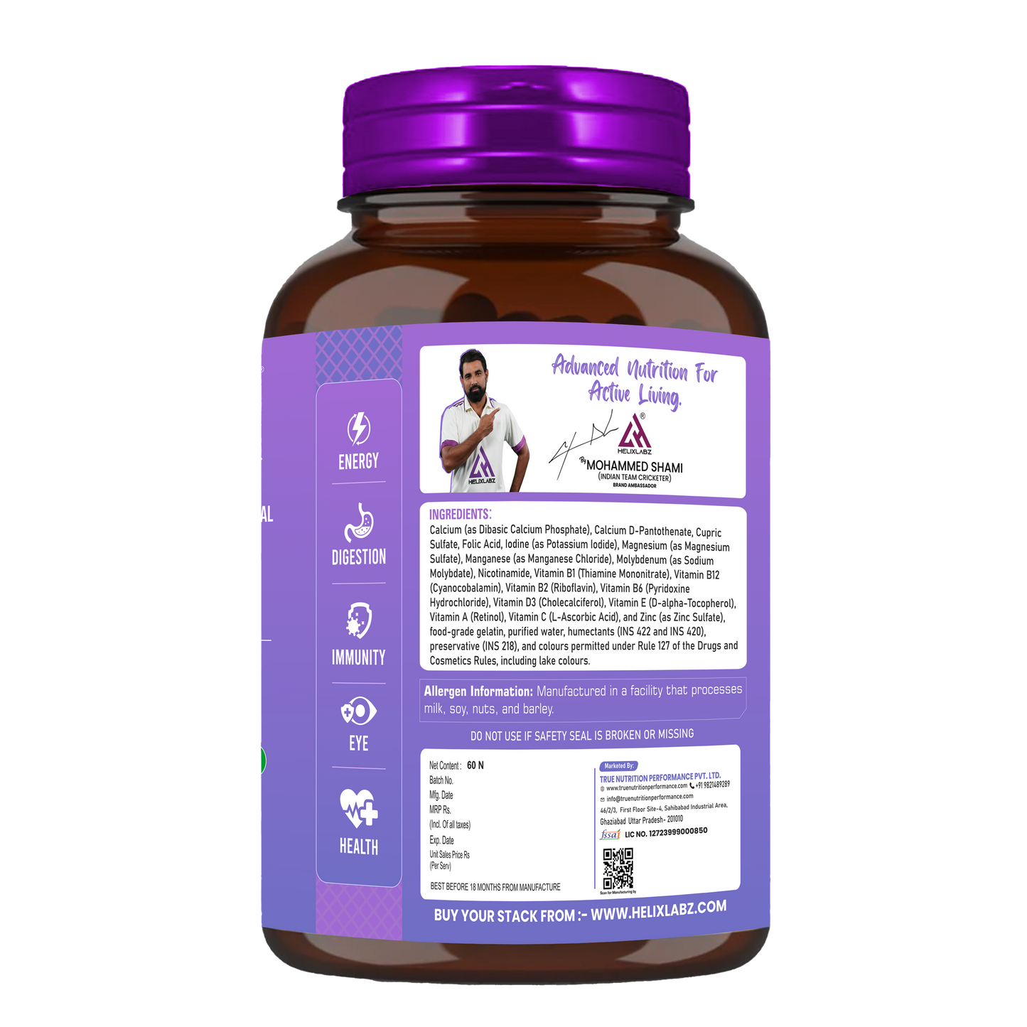 HelixLabz Advanced Multi Vitamin – Complete Multimineral & Multivitamin Formula (60 Tablets)