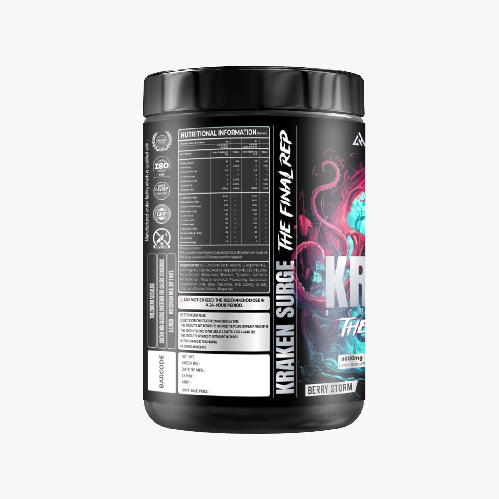Helix Labz Kraken Pre Workout Powder ( Powered by US Patent Nitrosigine )