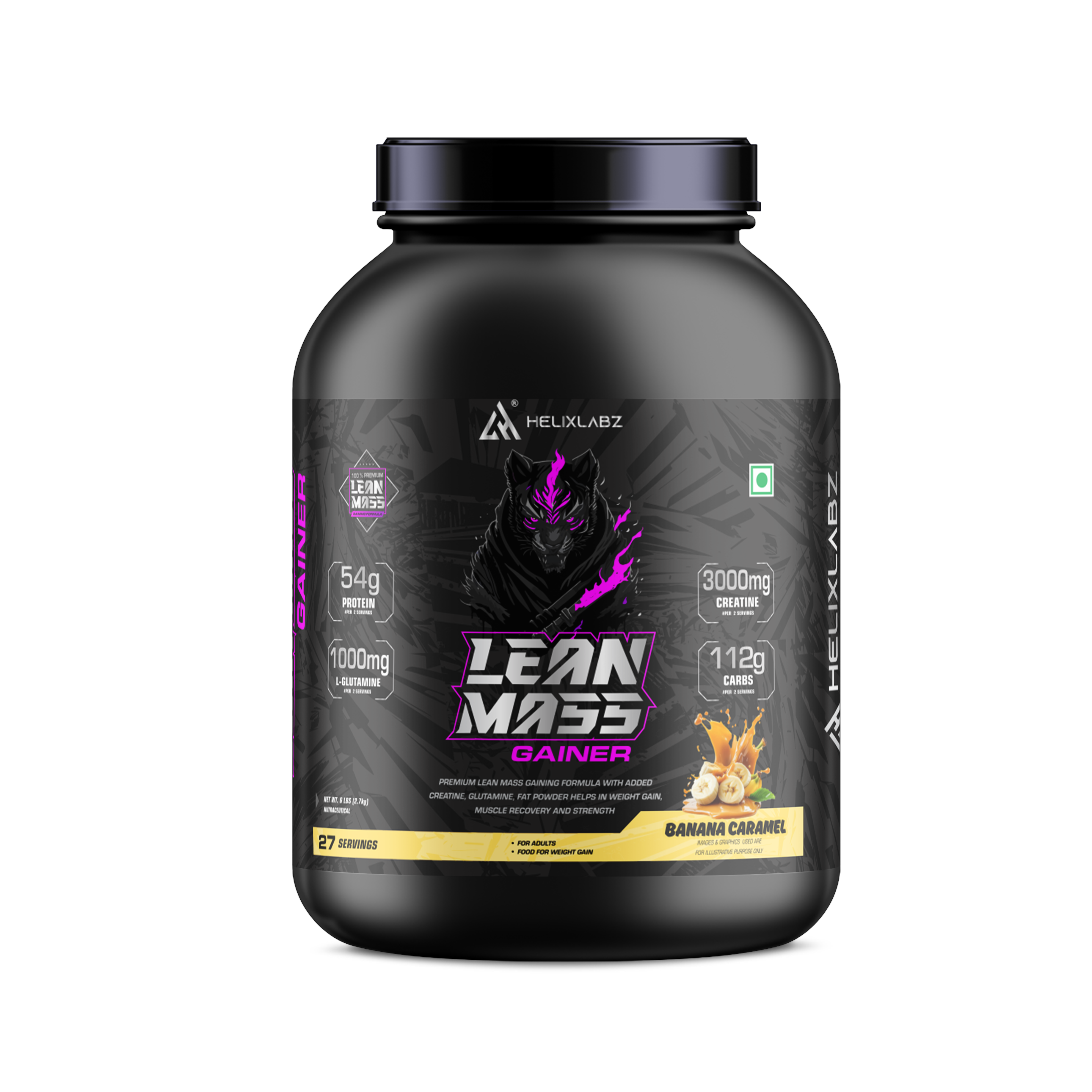Helix Lean Mass Gainer- 2.7KG(6Lbs), 27 SERVINGS