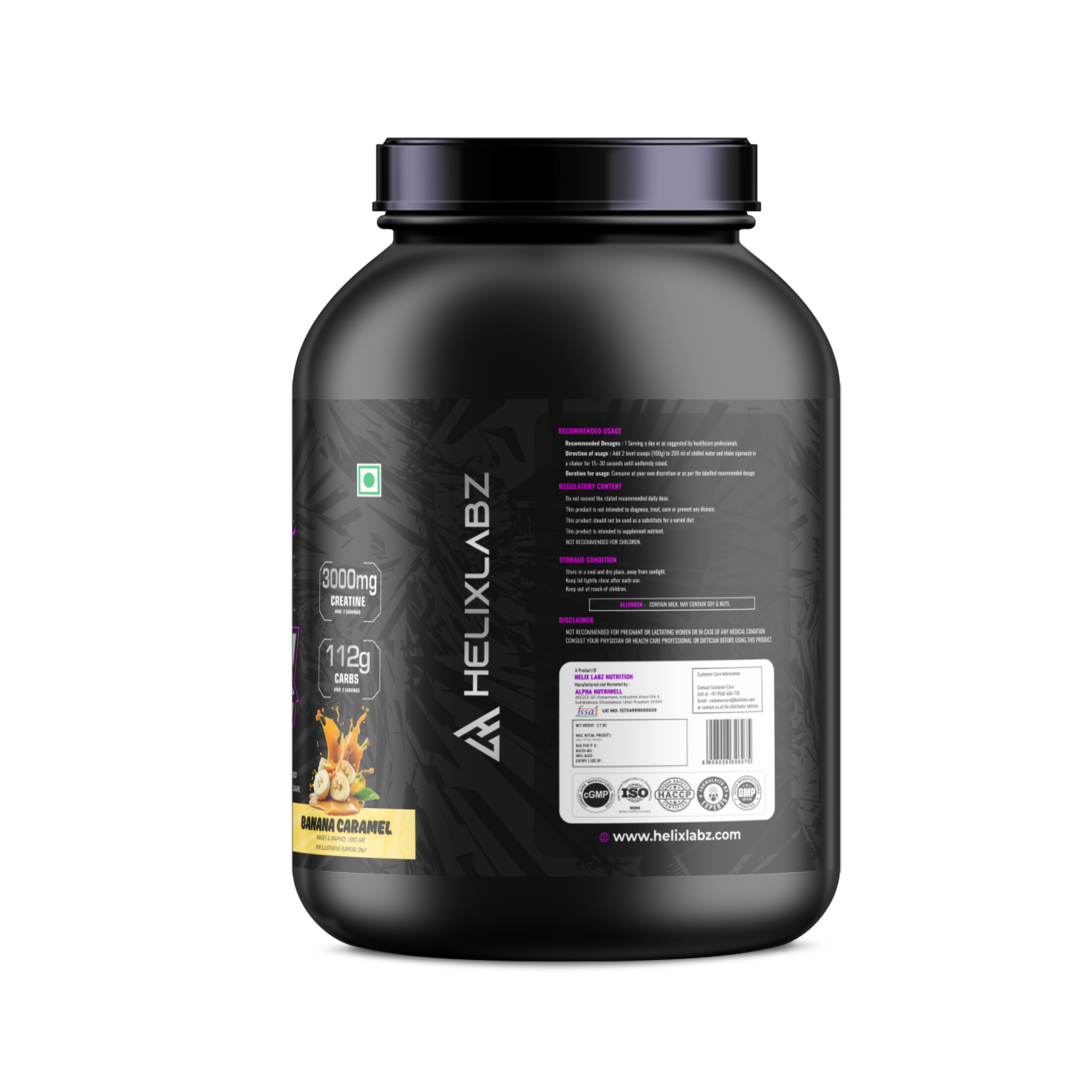 Helix Lean Mass Gainer- 2.7KG(6Lbs), 27 SERVINGS