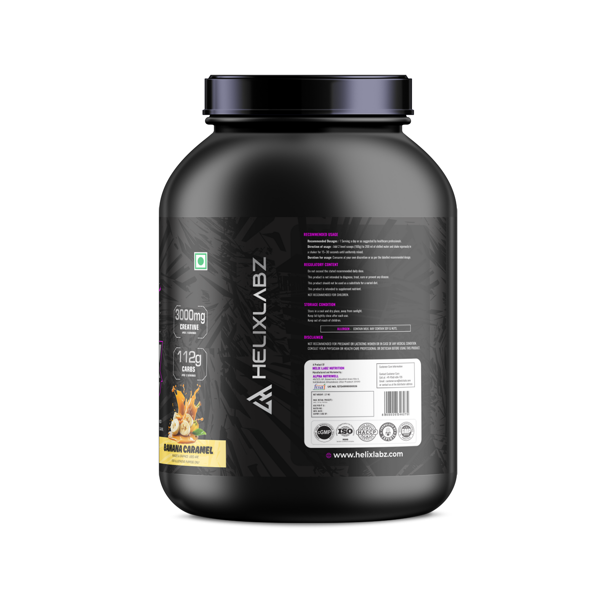 Helix Lean Mass Gainer- 2.7KG(6Lbs), 27 SERVINGS