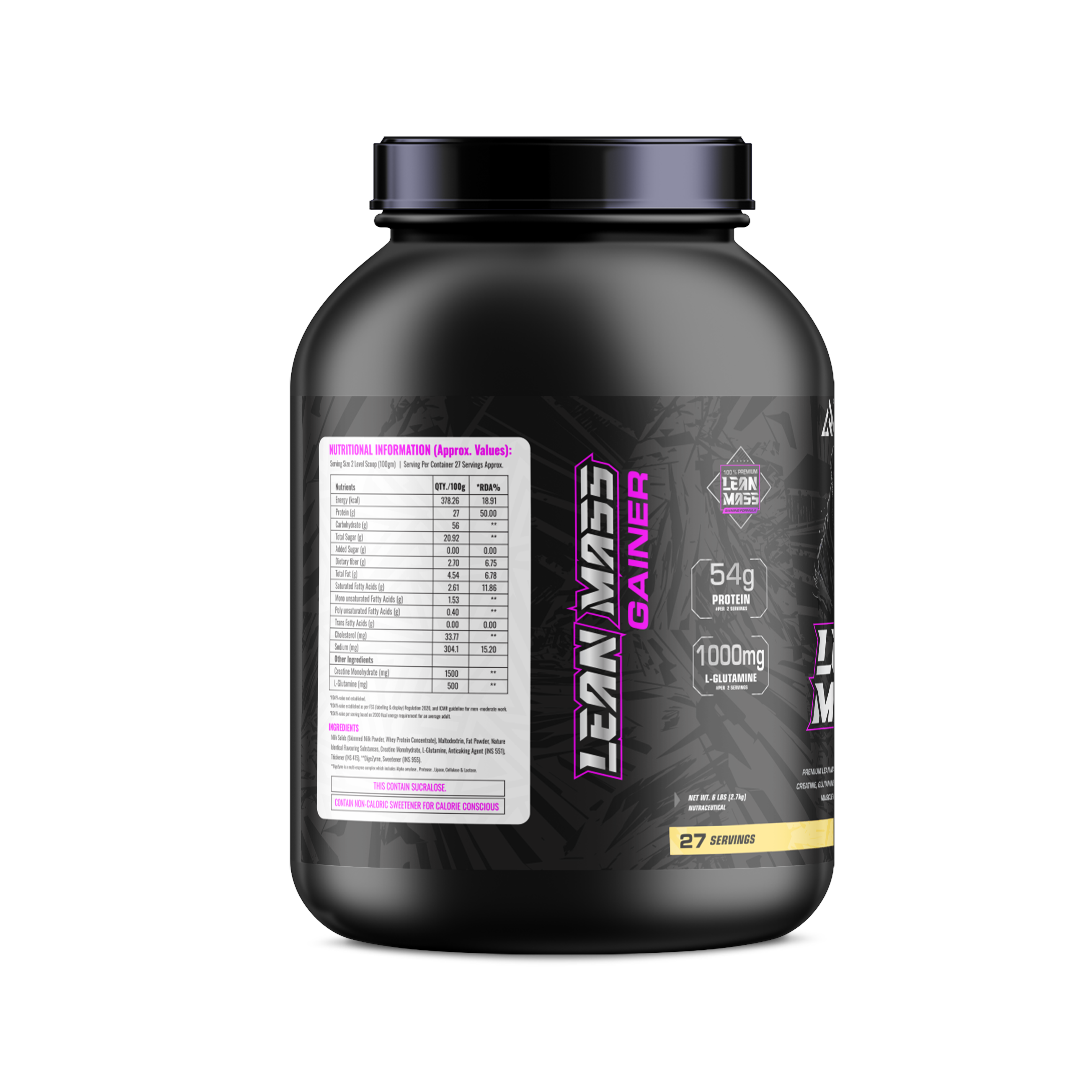 Helix Lean Mass Gainer- 2.7KG(6Lbs), 27 SERVINGS