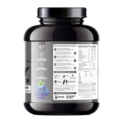 HelixLabz Nitra Whey Protein | Ultimate Muscle Building Formula - 2.2kg(4.91Lbs)