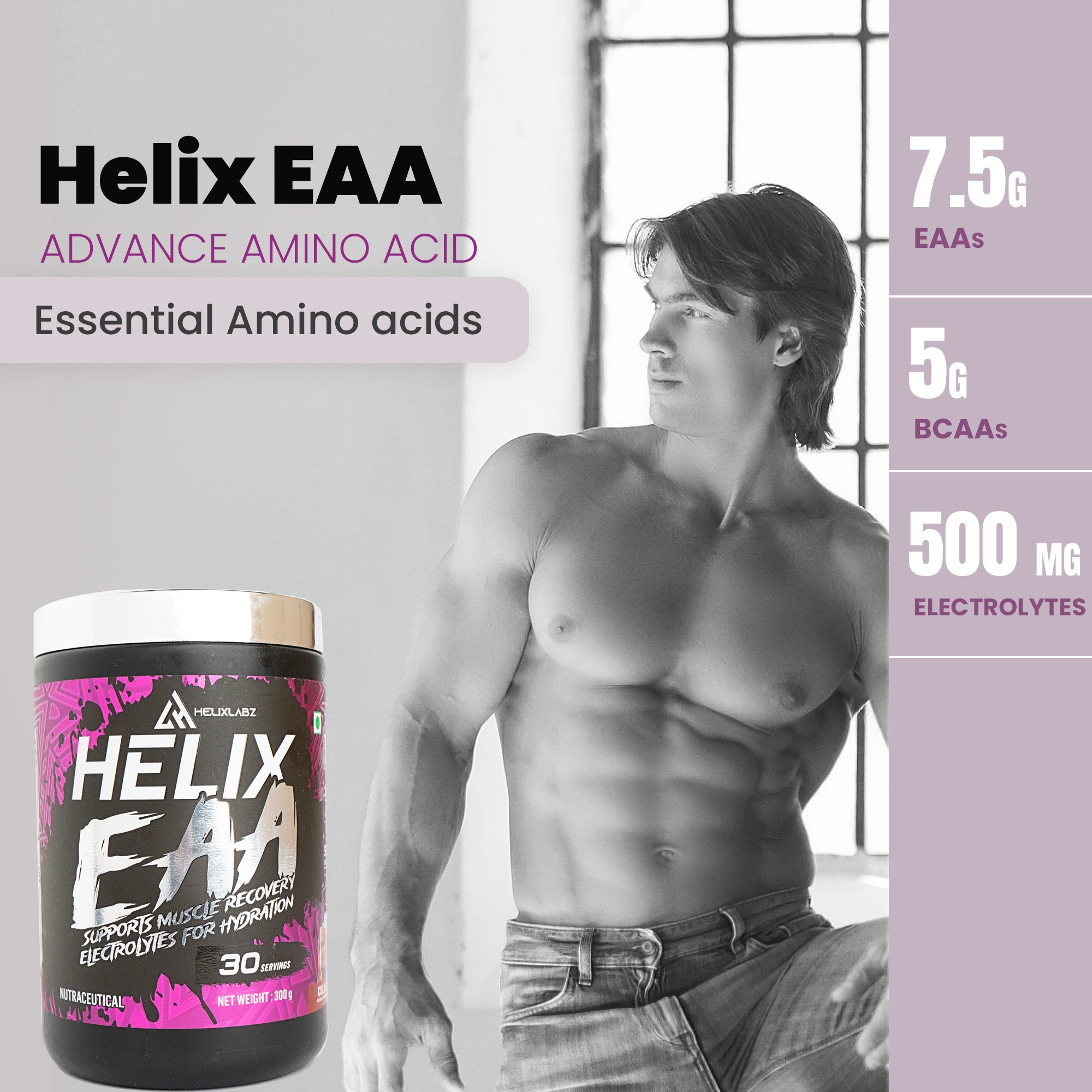 Helix EAA Advance | Supports Muscle Recovery – (300gm, 30 Servings)