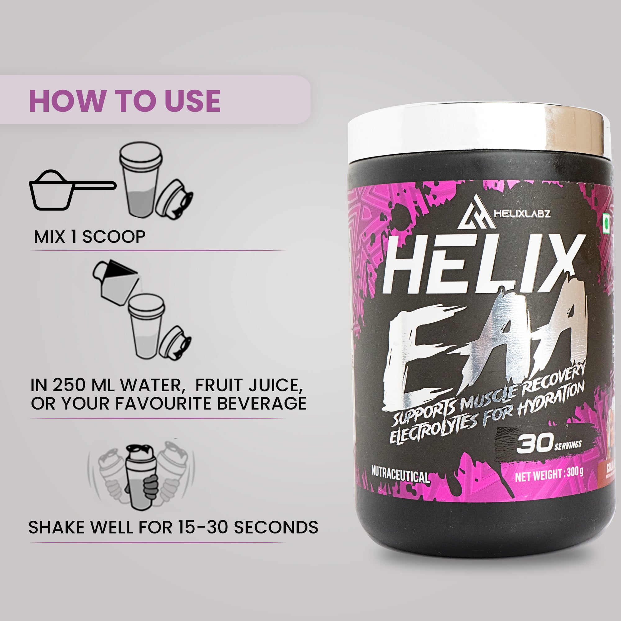 Helix EAA Advance | Supports Muscle Recovery – (300gm, 30 Servings)