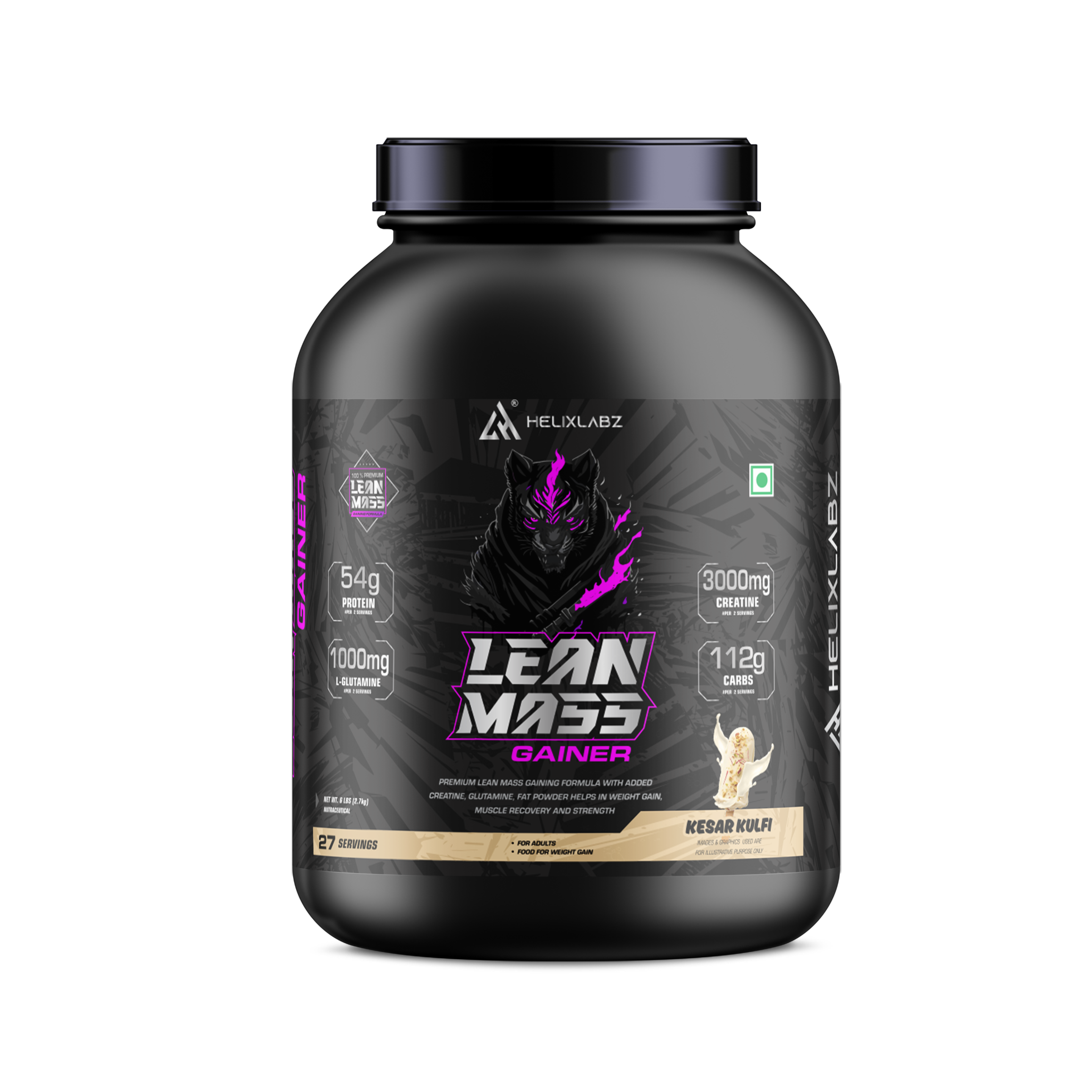 Helix Lean Mass Gainer- 2.7KG(6Lbs), 27 SERVINGS