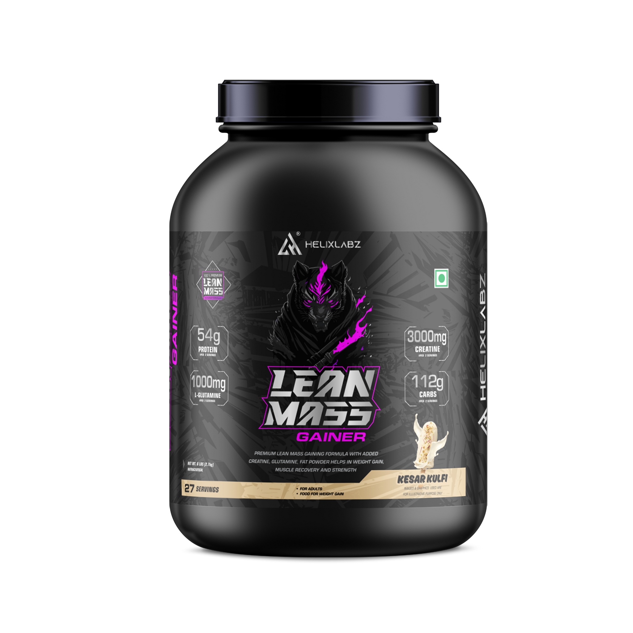 Helix Lean Mass Gainer- 2.7KG(6Lbs), 27 SERVINGS