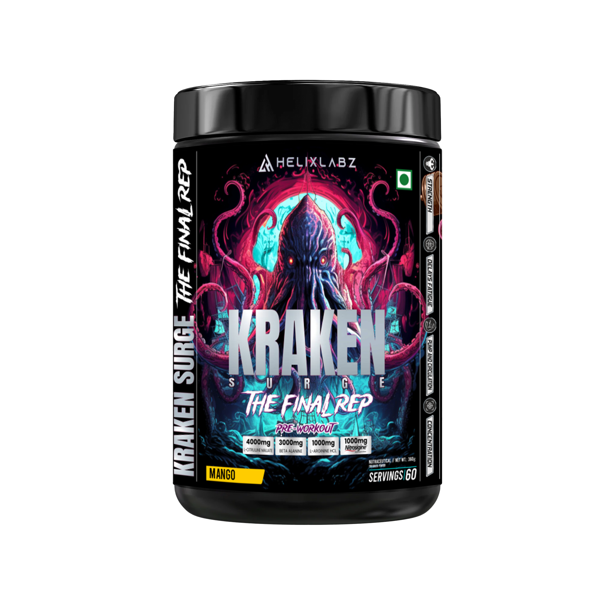Helix Labz Kraken Pre Workout Powder ( Powered by US Patent Nitrosigine )