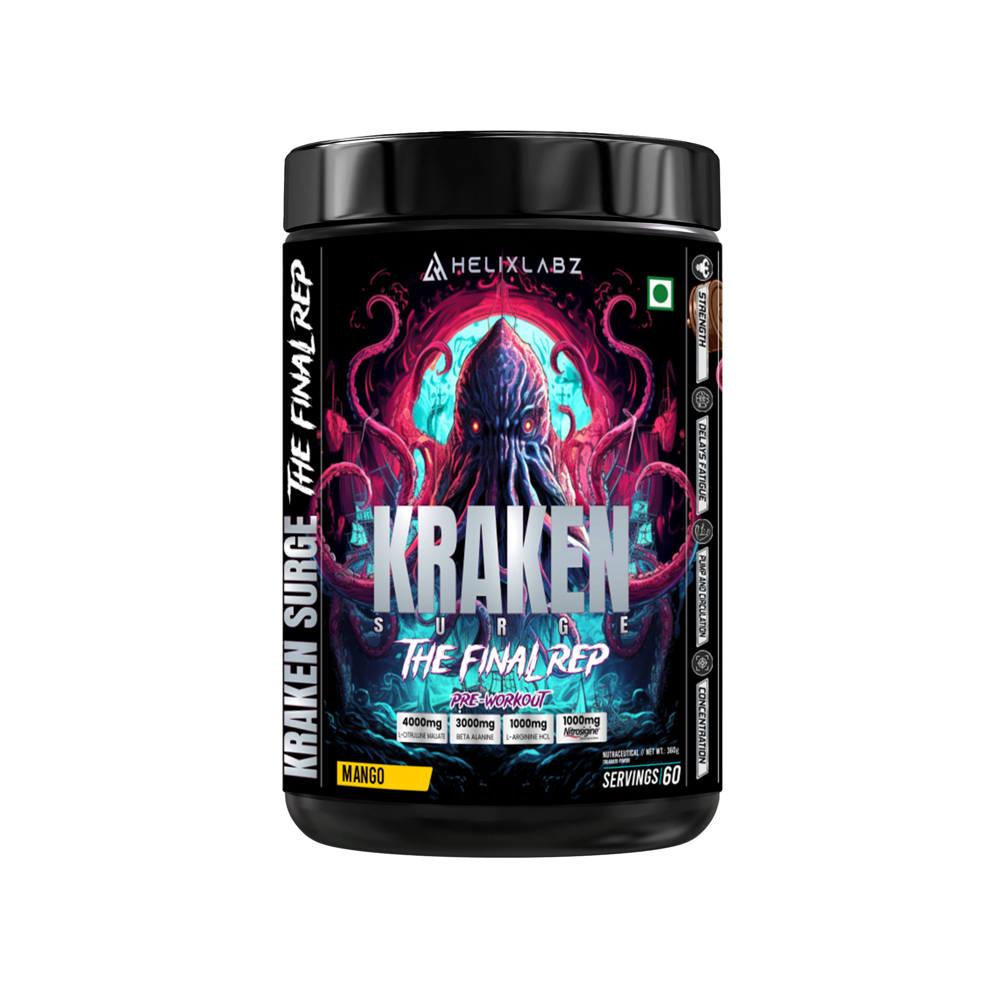Helix Labz Kraken Pre Workout Powder ( Powered by US Patent Nitrosigine )