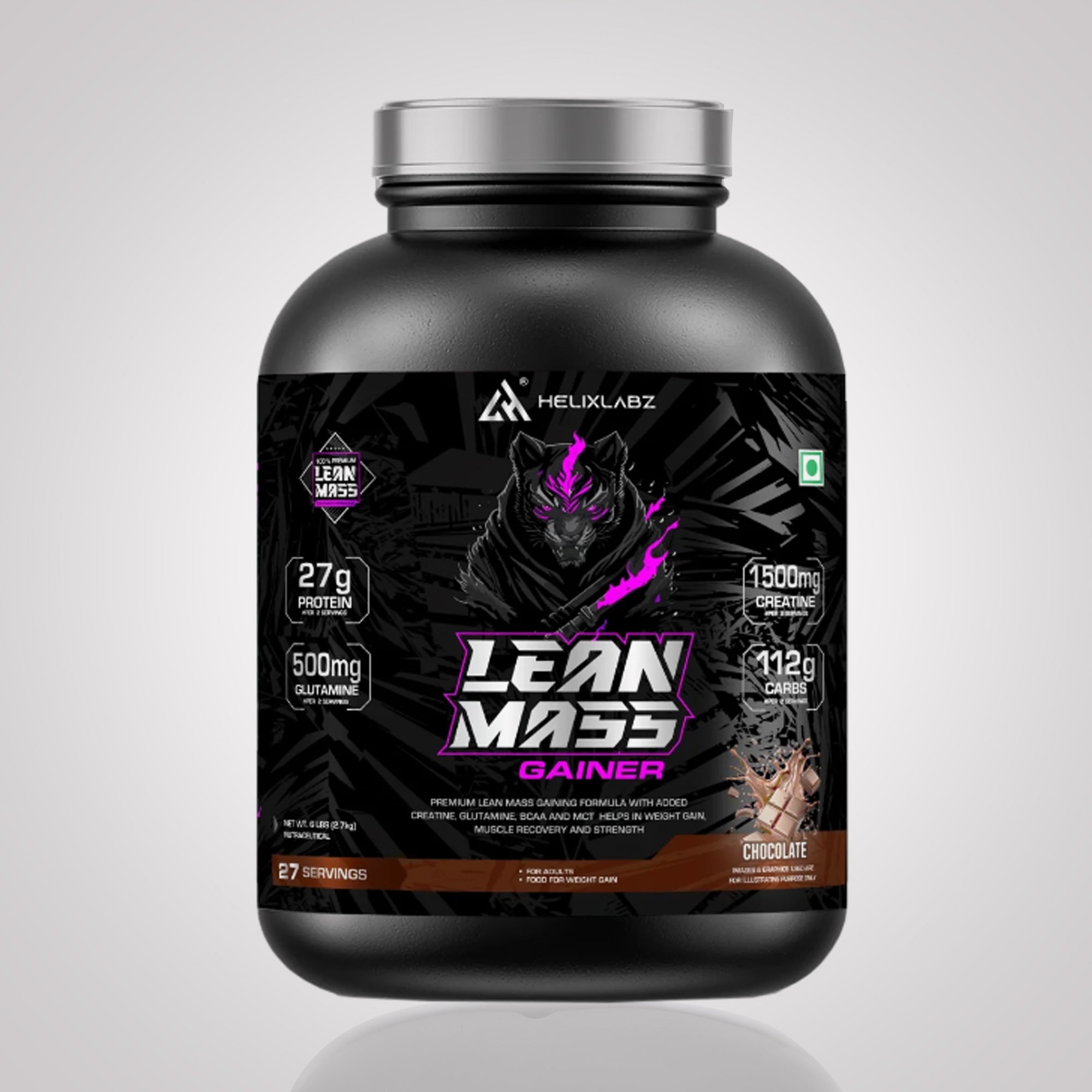 Helix Lean Mass Gainer- 2.7KG(6Lbs), 27 SERVINGS