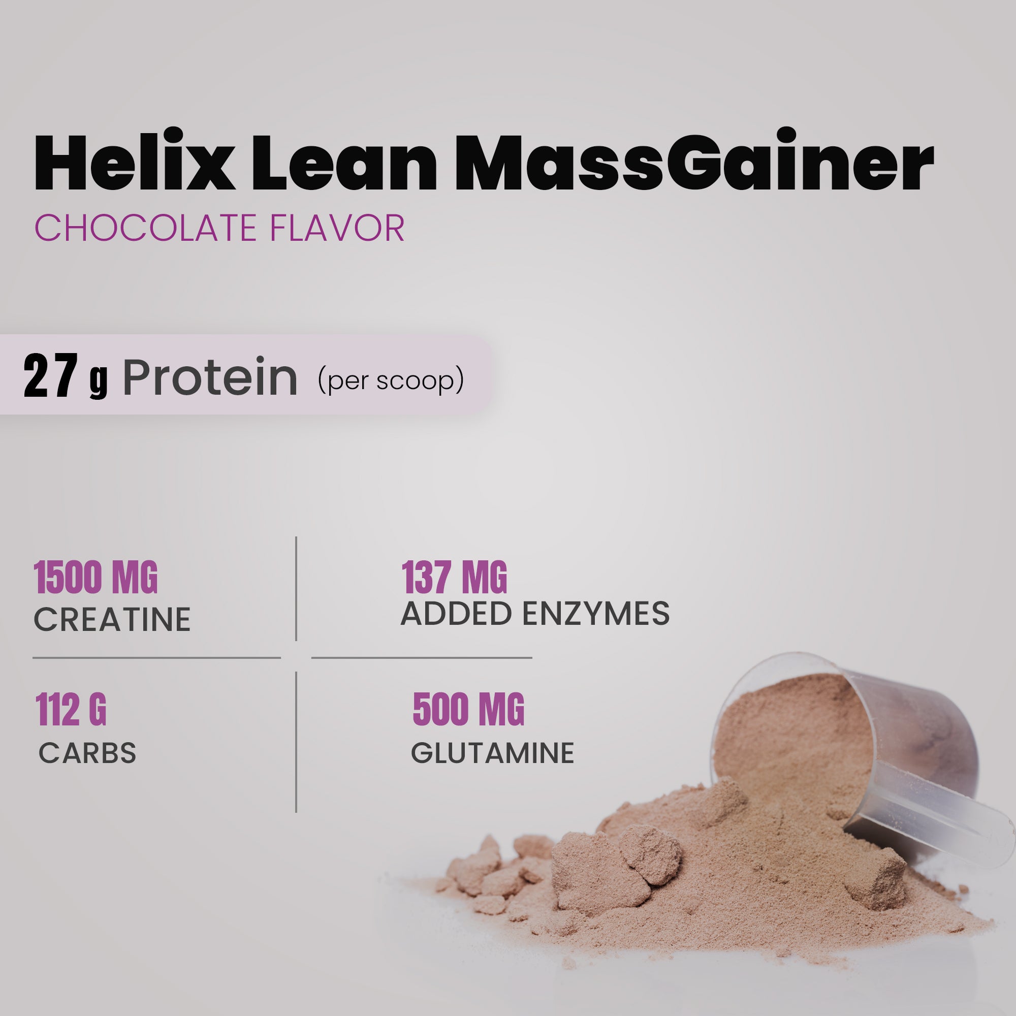 Helix Lean Mass Gainer- 2.7KG(6Lbs), 27 SERVINGS