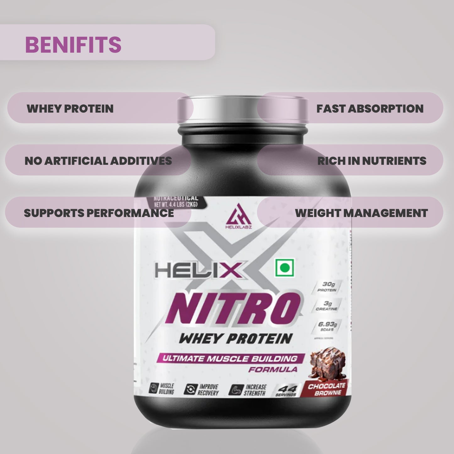 Helix NITRO Whey Protein | Ultimate Muscle Building Formula