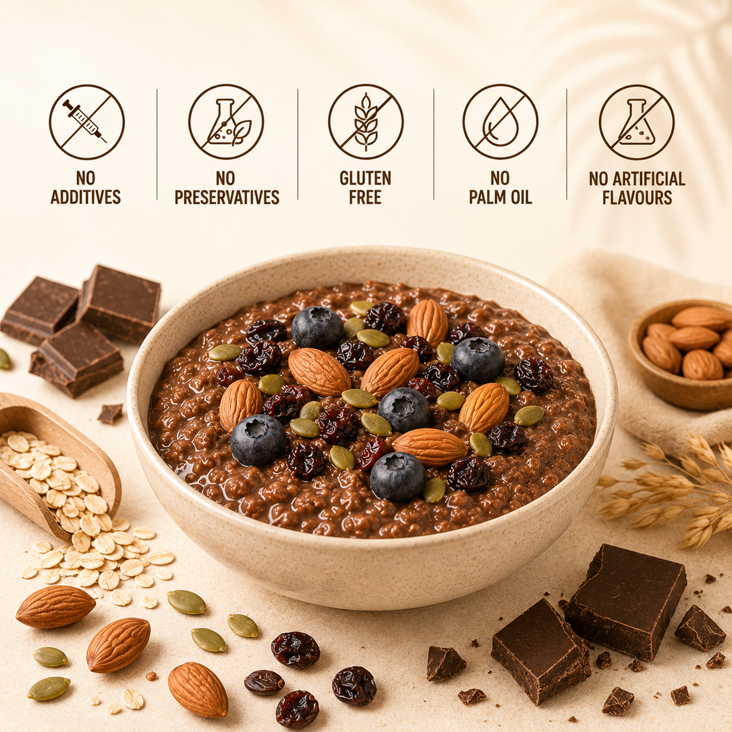 Helix High Protein Oats – Dark Chocolate 750g | Protein Oats for Daily Nutrition