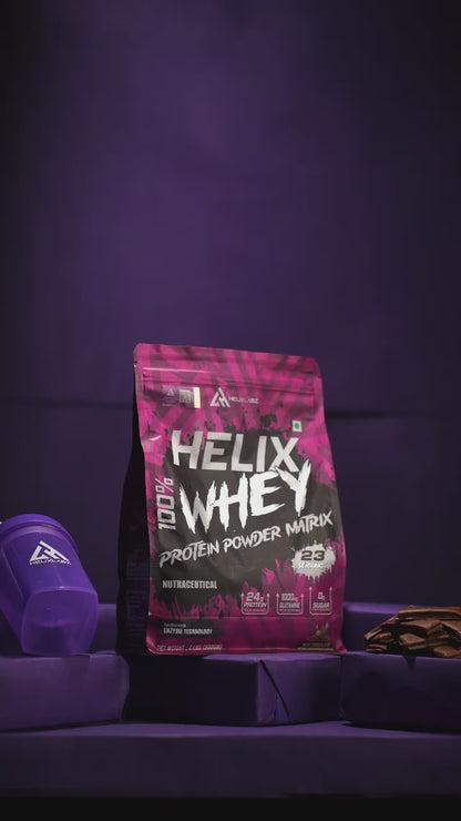 Helix Labz 100% Whey Protein Powder Matrix – 2Lbs (900gm) | 24g Protein