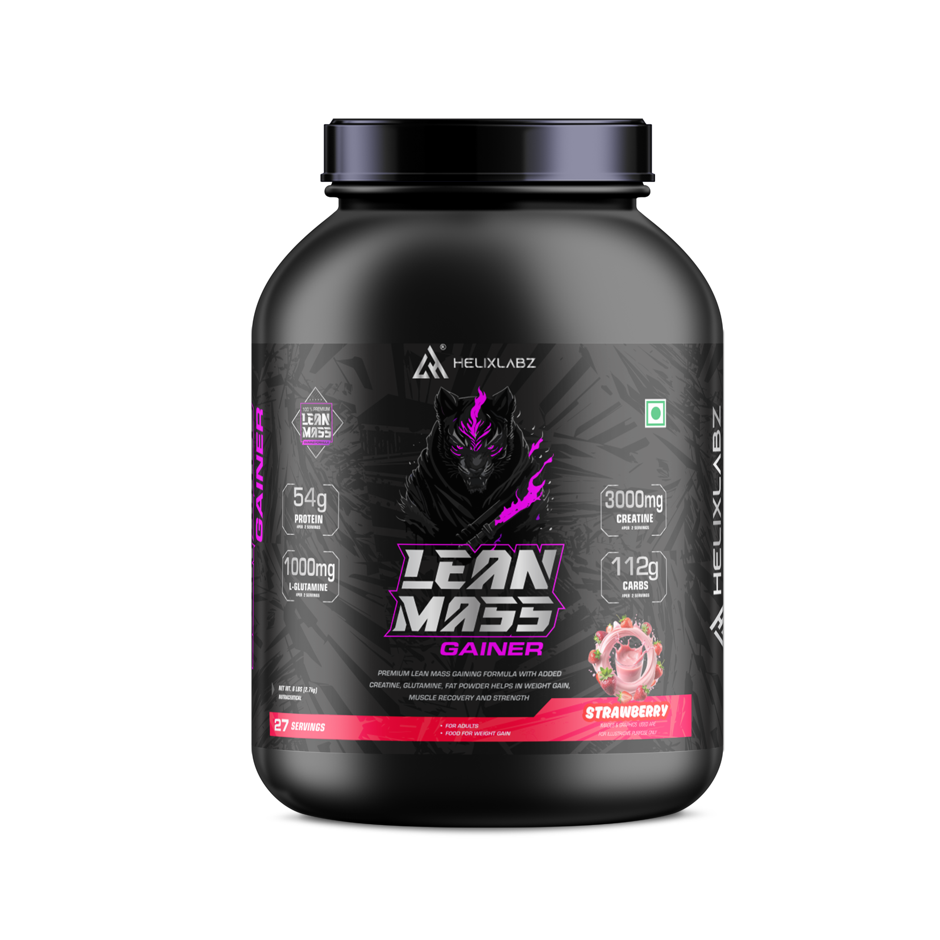Helix Lean Mass Gainer- 2.7KG(6Lbs), 27 SERVINGS