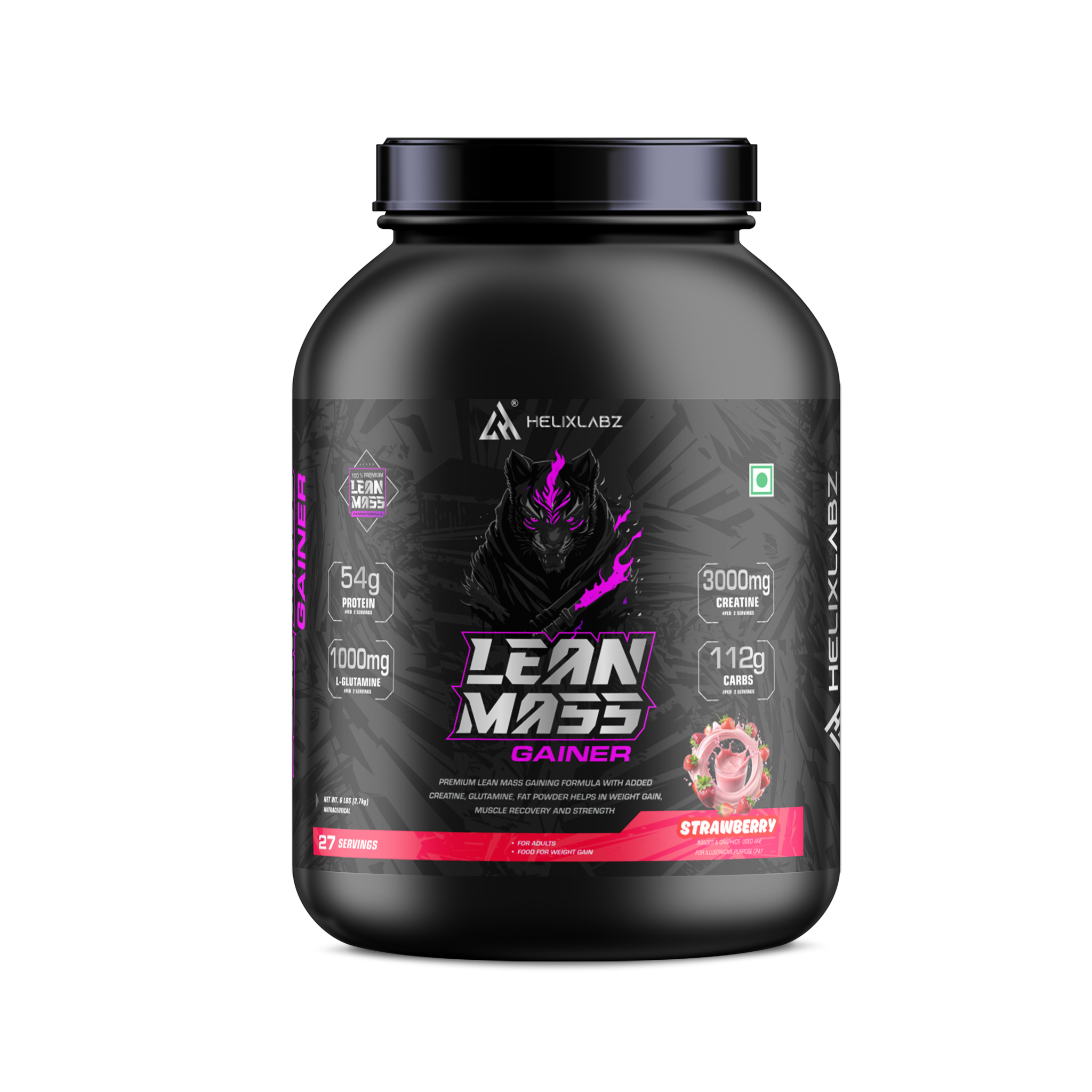 Helix Lean Mass Gainer- 2.7KG(6Lbs), 27 SERVINGS